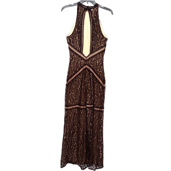 Guess New Liza Lace Halter Sleeveless Maxi Gown Dress Dark Coffee - Small - $178 - Picture 3 of 11